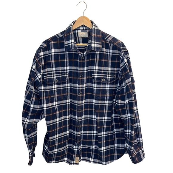 Jachs Other - Jachs Blue & White Plaid Long Sleeve Button Up Thick Flannel Shirt Mens Size XXL